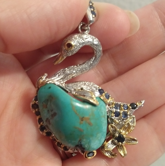 Wonderful genuine Arizona turquoise pendant - Picture 8 of 8